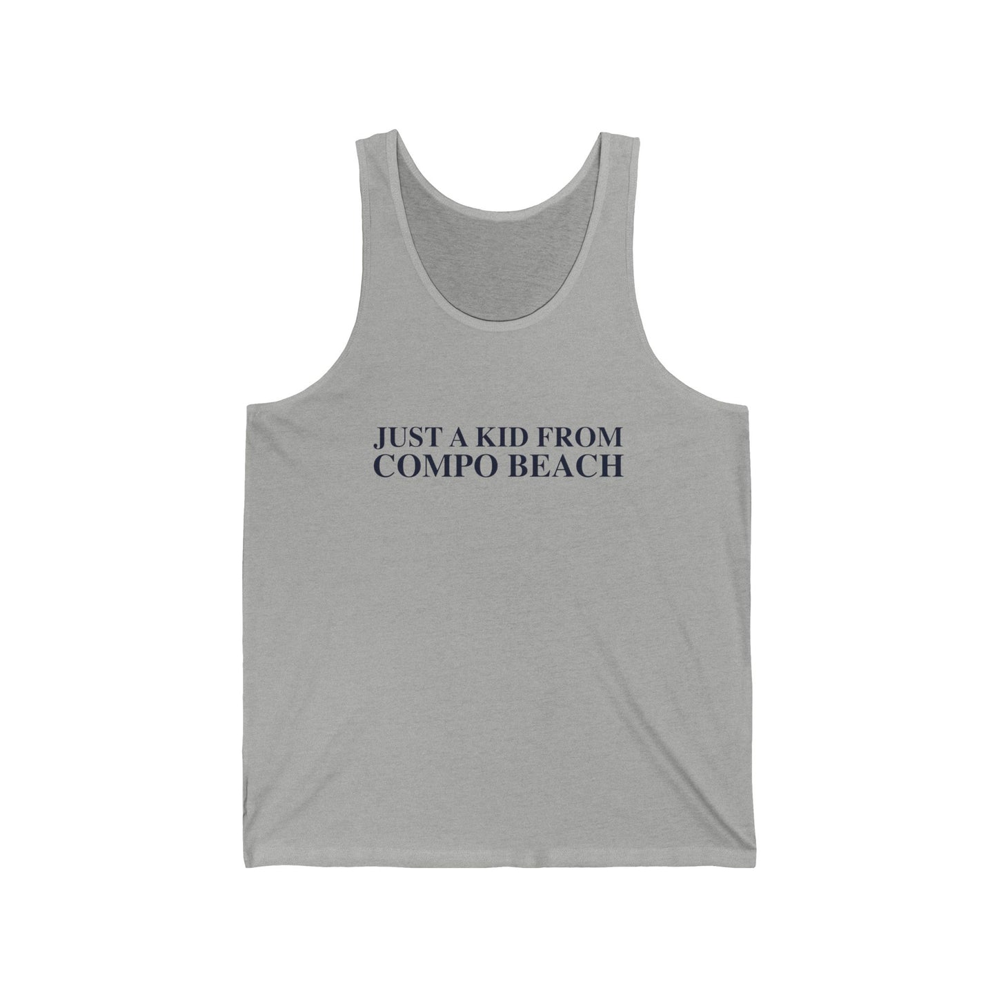 Just a kid from Compo Beach Unisex Jersey Tank Top