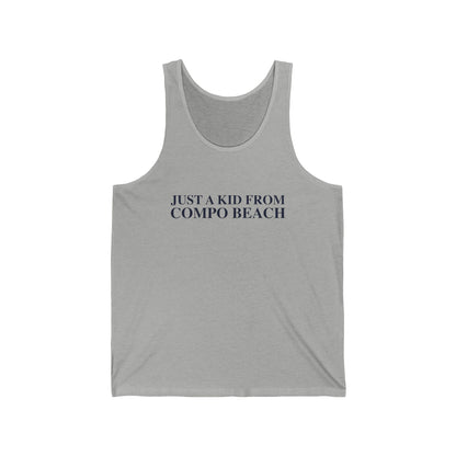 Just a kid from Compo Beach Unisex Jersey Tank Top
