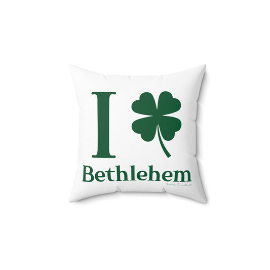 I Clover Bethlehem Spun Polyester Square Pillow