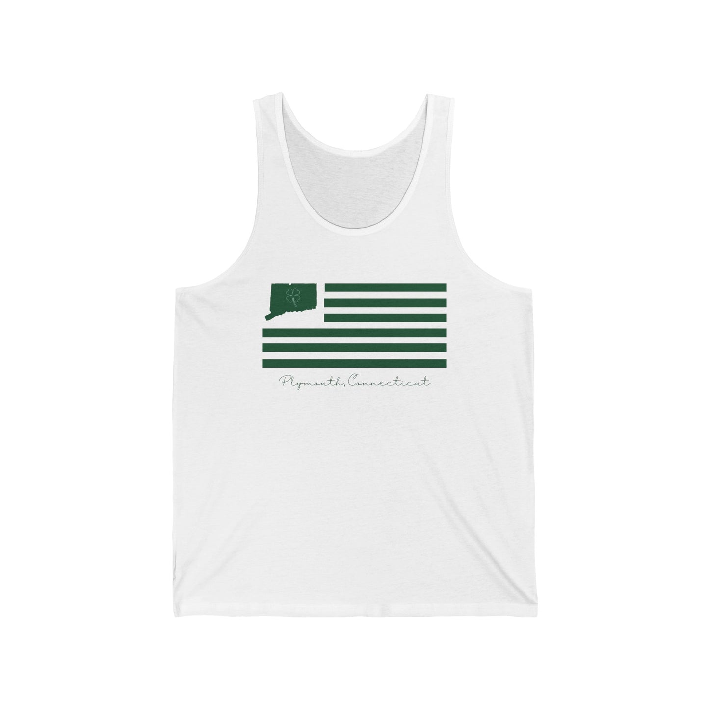 Plymouth Connecticut St. Patrick’s Day Flag Unisex Jersey Tank Top