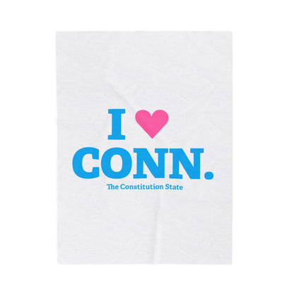 I Heart CONN Velveteen Plush Blanket
