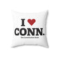 I Heart CONN. Spun Polyester Square Pillow
