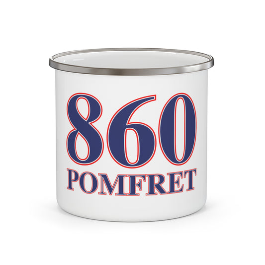 860 Pomfret Red, White & Blue Enamel Camping Mug