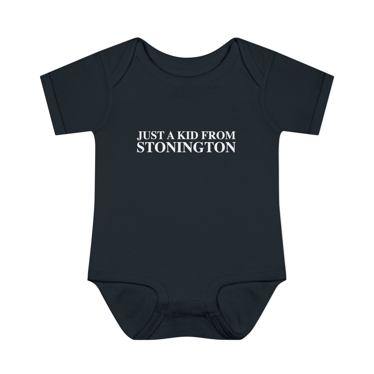 Just a kid from Stonington Infant Baby Rib Bodysuit