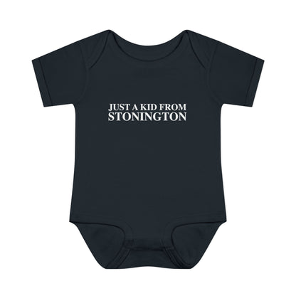 Just a kid from Stonington Infant Baby Rib Bodysuit