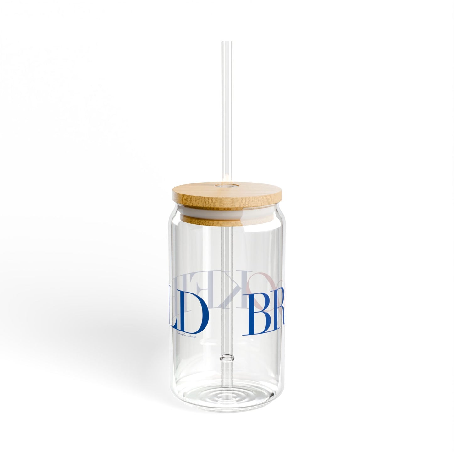 41 Tilt Brookfield Glass Can with Straw and Lid, 16oz