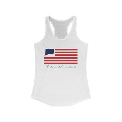 Bridgeport Connecticut Flag Women's Ideal Racerback Tank Top