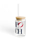 41 Tilt Compo Beach Glass Can with Straw and Lid, 16oz