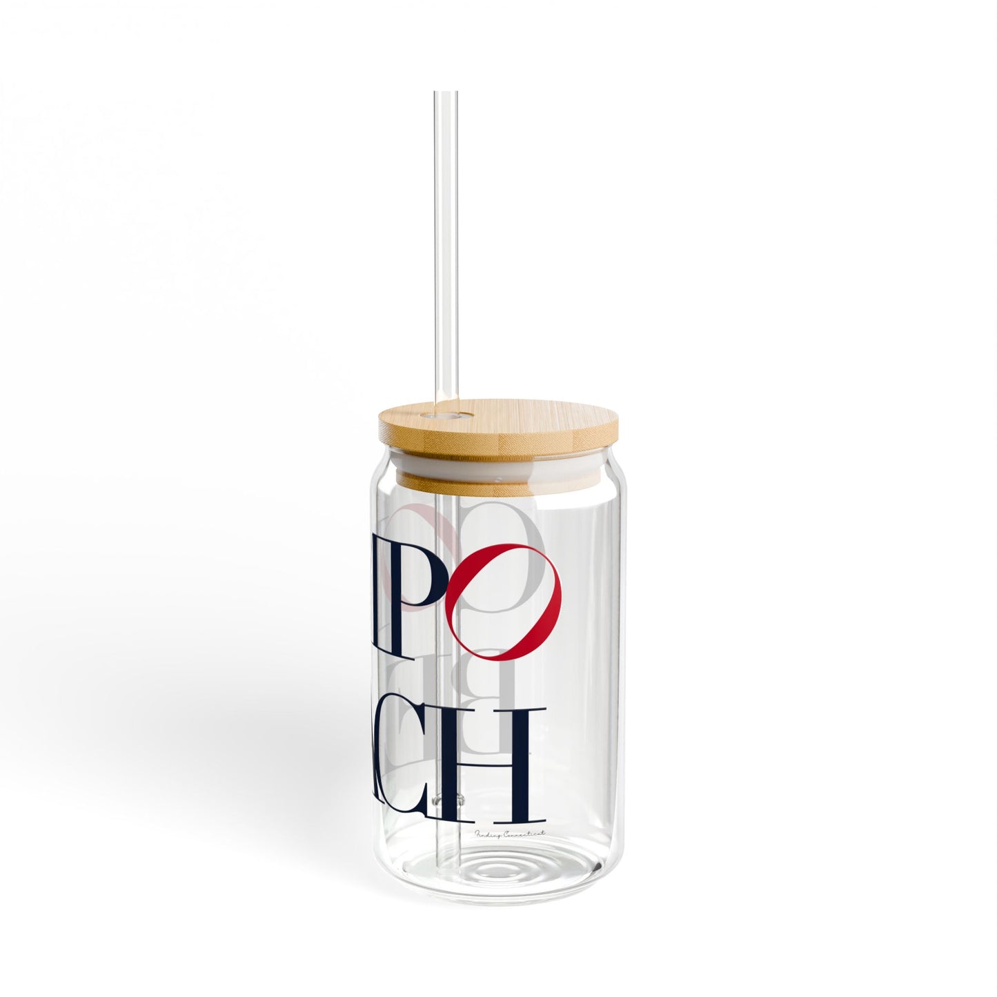 41 Tilt Compo Beach Glass Can with Straw and Lid, 16oz
