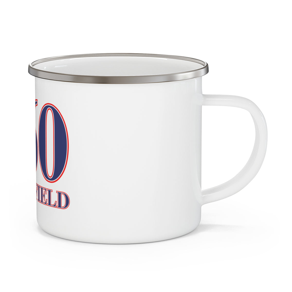 860 Bloomfield Red, White & Blue Enamel Camping Mug