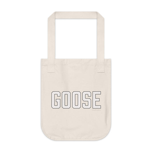 Goose Zip Code - White & Black Organic Canvas Tote Bag