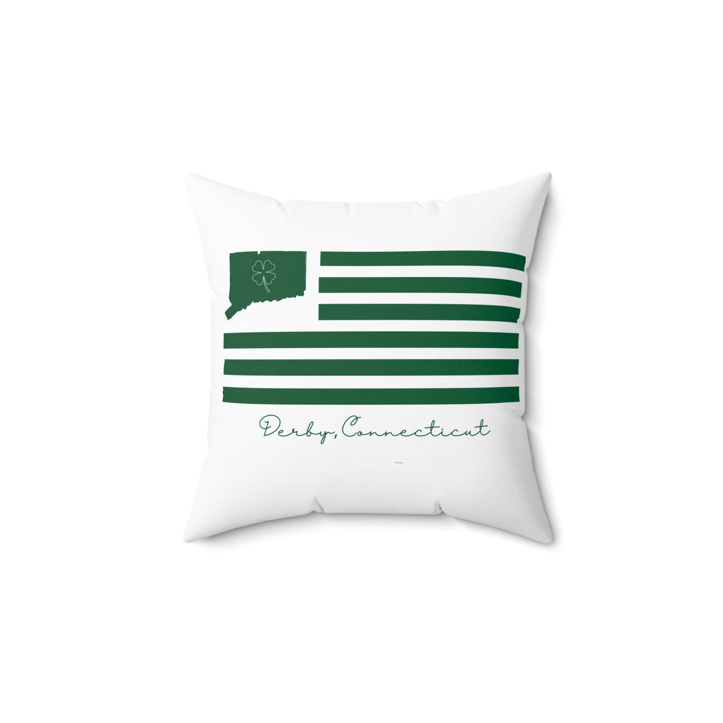 Derby Connecticut St. Patrick’s Day Flag Spun Polyester Square Pillow