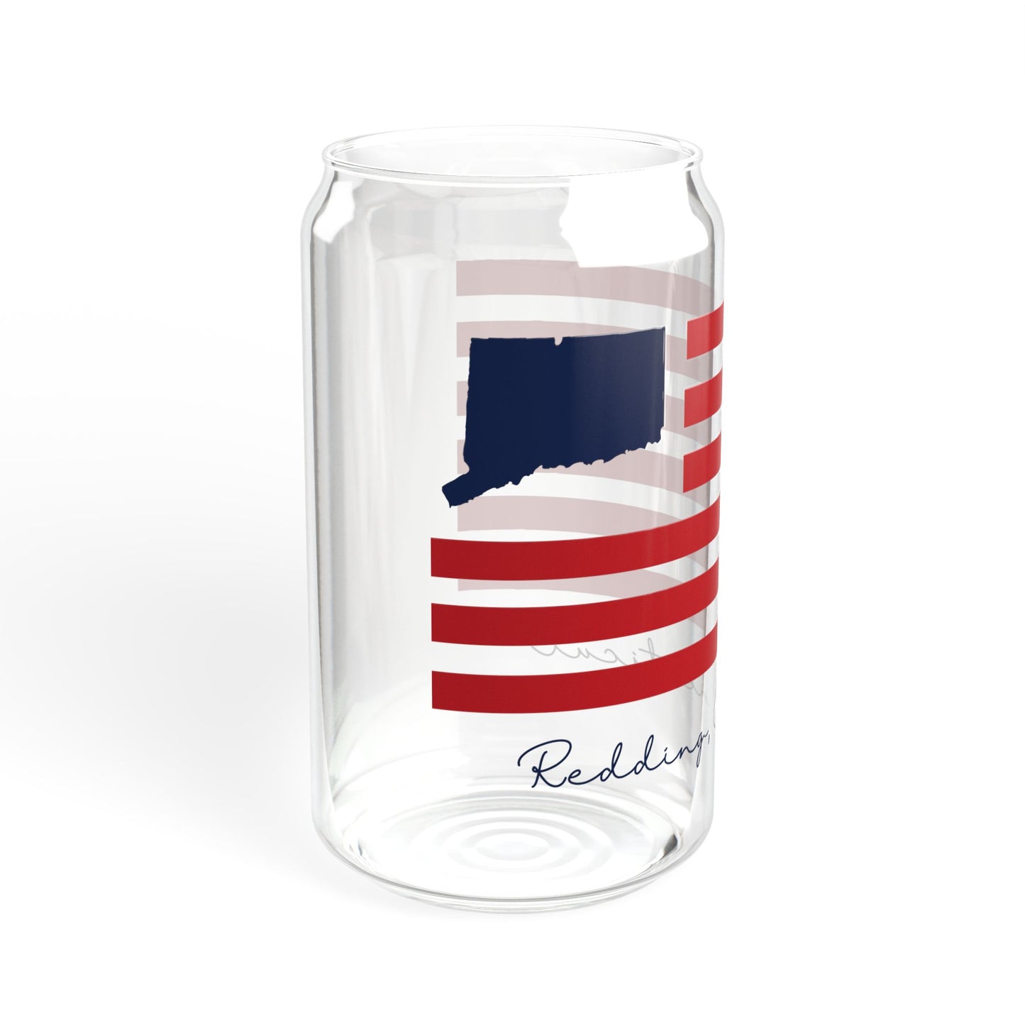 Redding Connecticut Flag Sipper Glass, 16oz