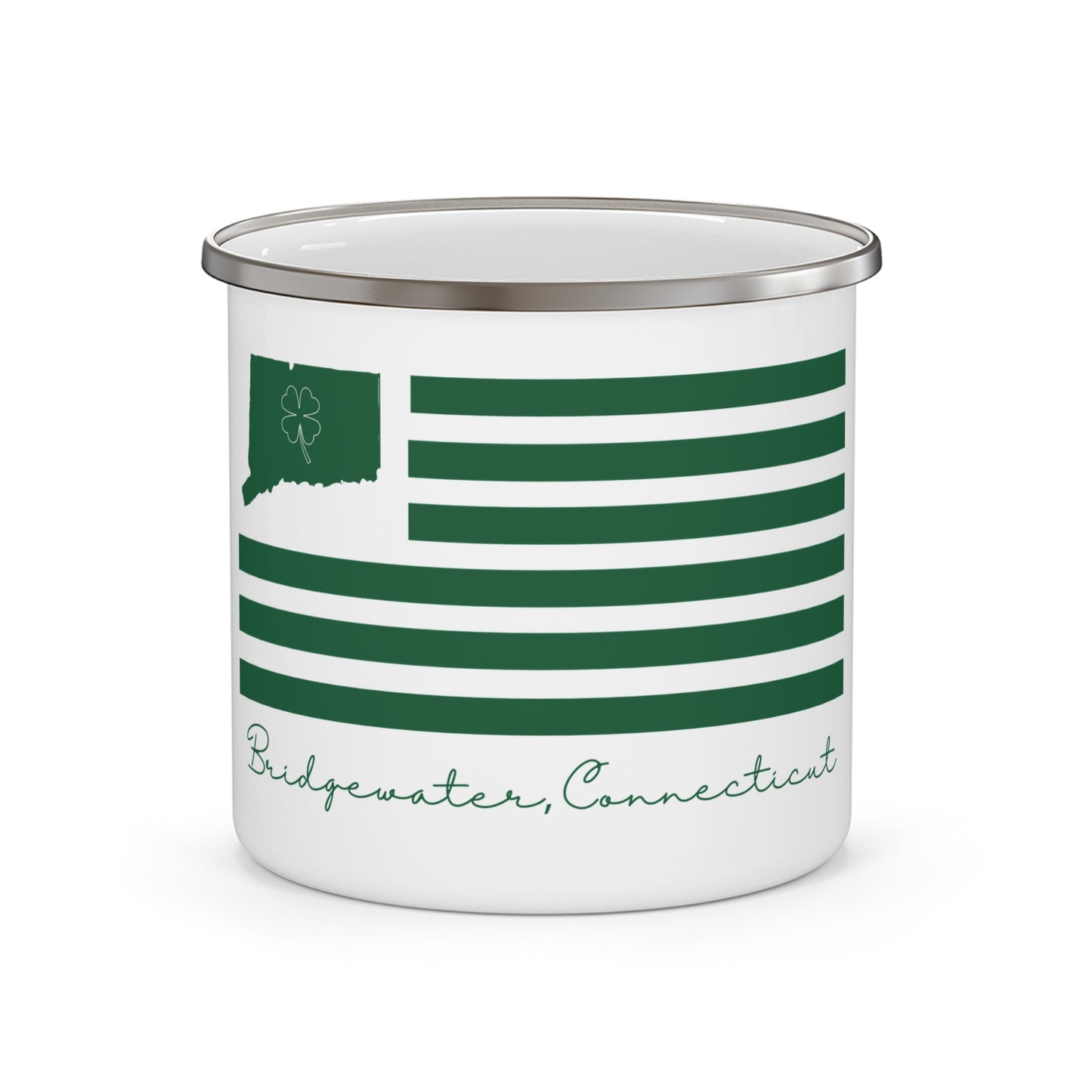 Bridgewater Connecticut St. Patrick’s Day Flag Enamel Camping Mug