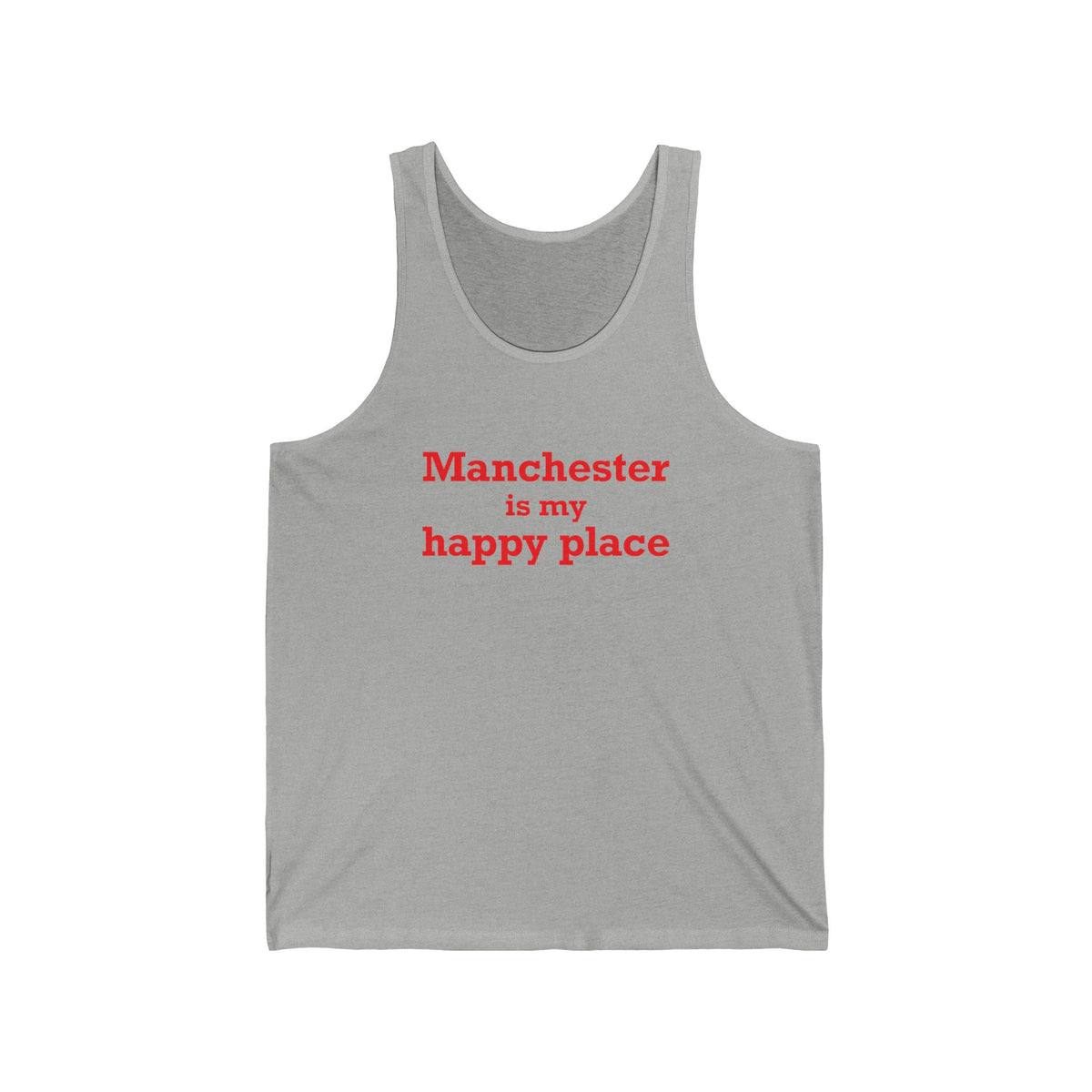 Manchester is My Happy Place Unisex Jersey Tank Top
