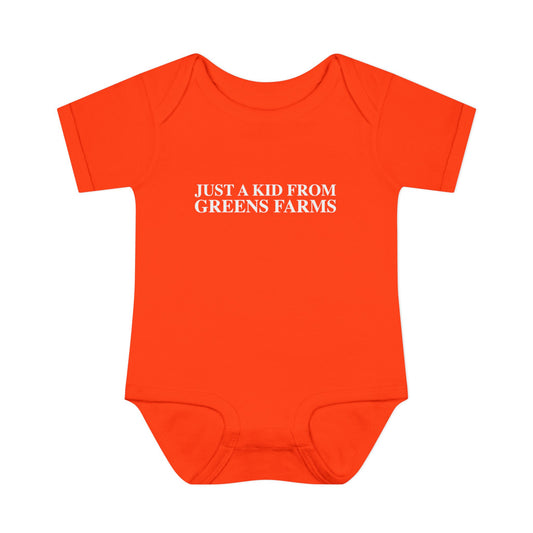 Just a kid from Greens Farms Infant Baby Rib Bodysuit