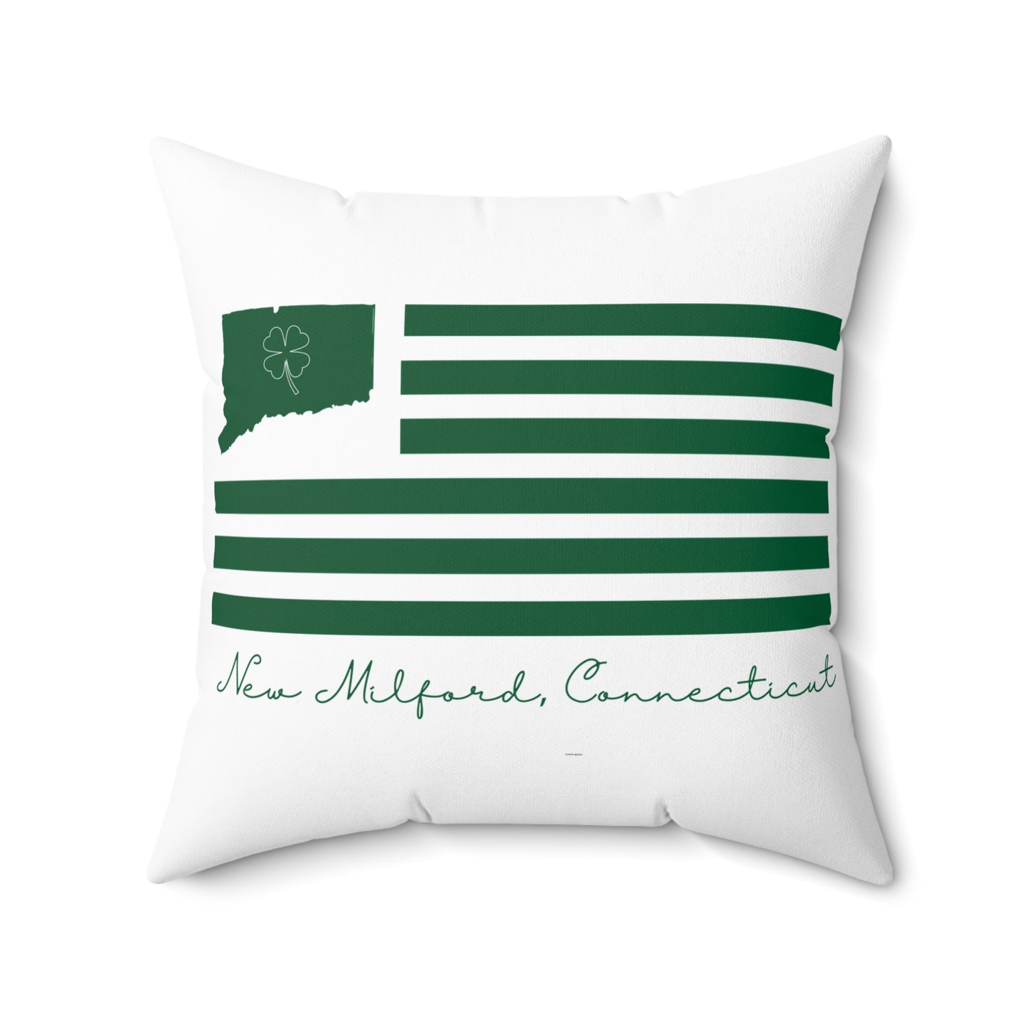 New Milford Connecticut St. Patrick’s Day Flag Spun Polyester Square Pillow