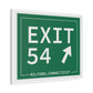 Vintage Exit 54  Merritt Parkway Sign Matte Canvas, Stretched, 1.25"
