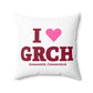 I Heart GRCH Spun Polyester Square Pillow