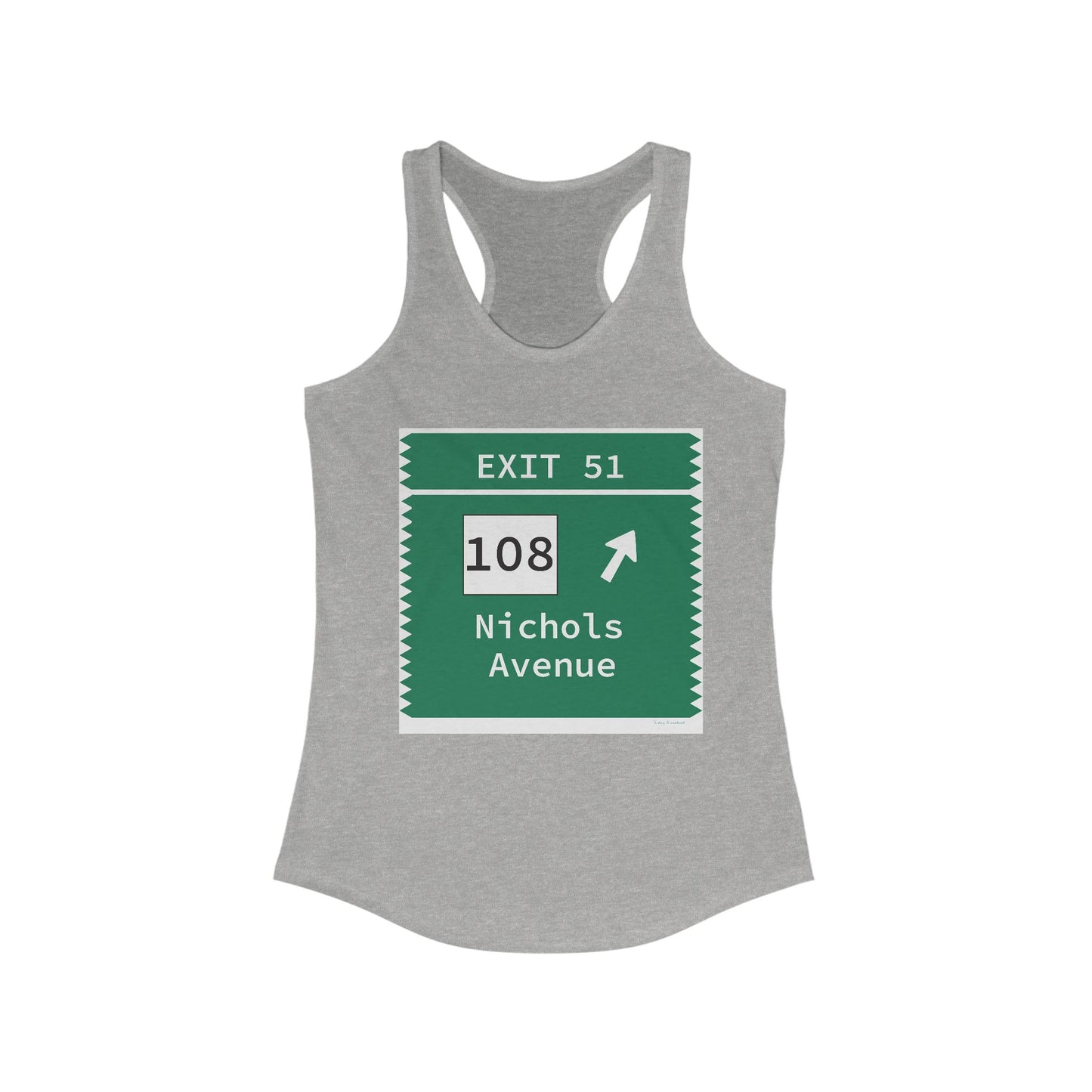 Vintage Merritt Parkway Exit 51 Sign Women's Ideal Racerback Tank Top