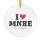 I Heart MNRE Glass Ornaments