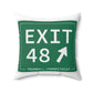 Vintage Exit 48 Merritt Parkway Sign Spun Polyester Square Pillow