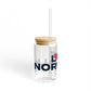Love Norwalk Glass Can with Straw and Lid, 16oz