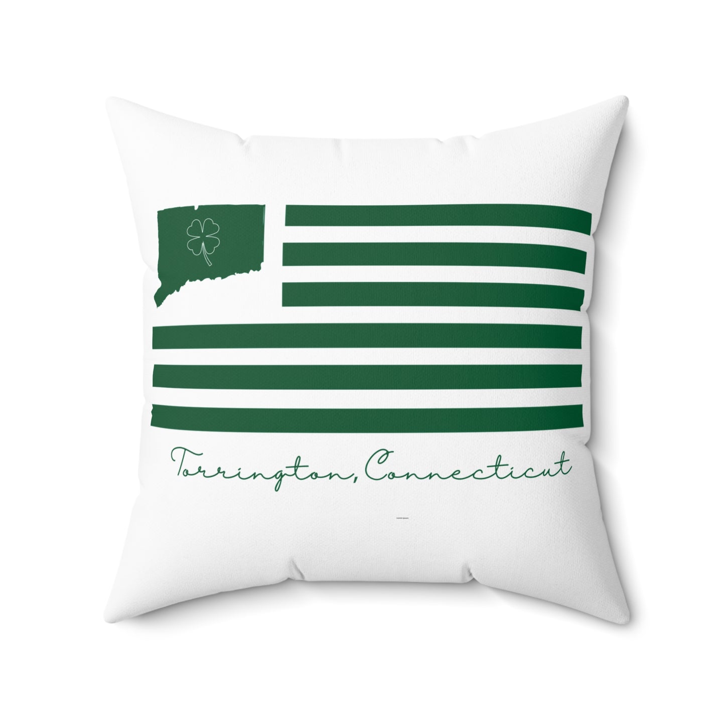 Torrington Connecticut St. Patrick’s Day Flag Spun Polyester Square Pillow