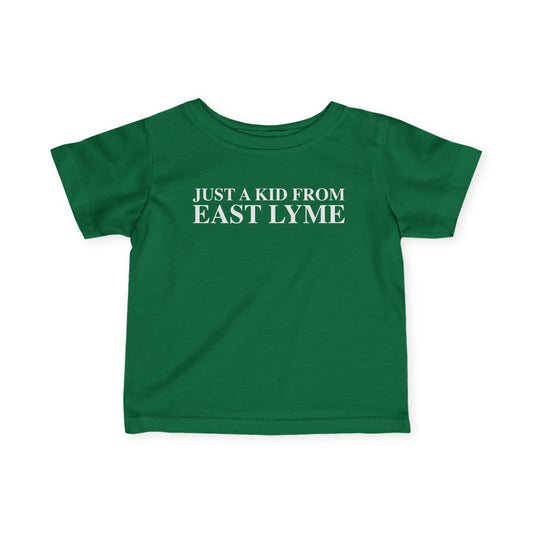 Just a kid from East Lyme Infant Fine Jersey T-Shirt