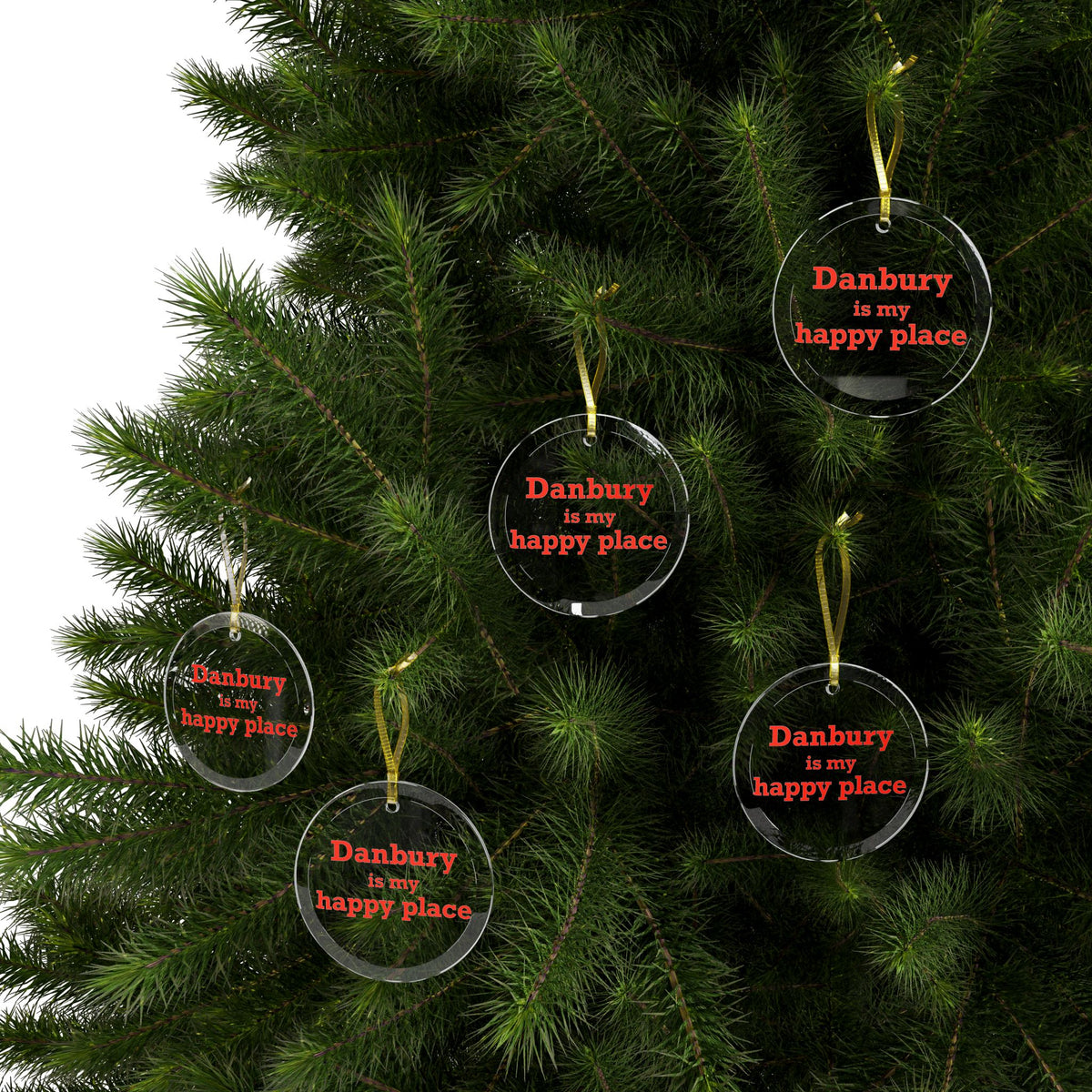 Danbury Is My Happy Place Mug 11oz Glass Ornaments