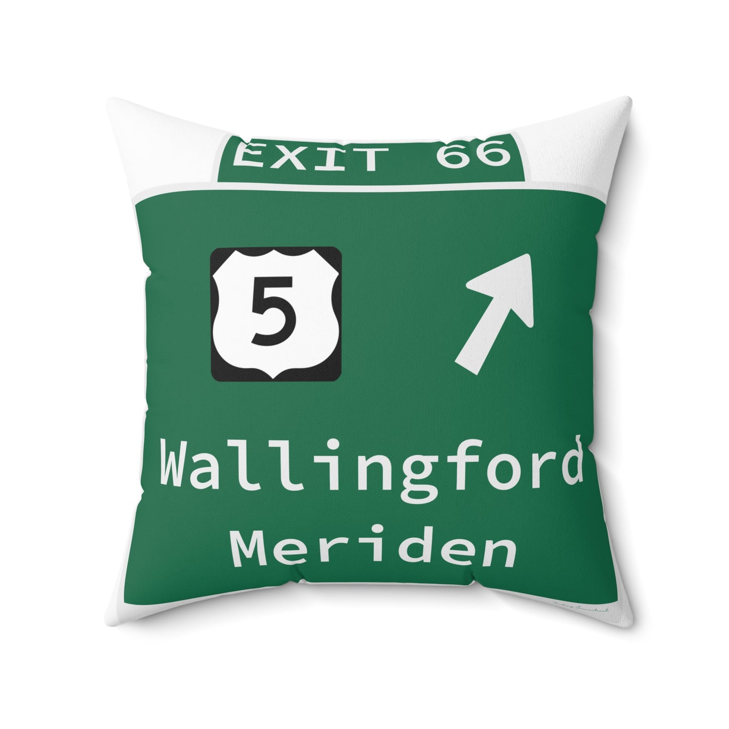 Vintage WCP Exit 66 Sign Spun Polyester Square Pillow