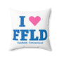 I Heart FFLD Spun Polyester Square Pillow