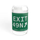 Vintage Exit 49N  Merritt Parkway Sign Sipper Glass, 16oz