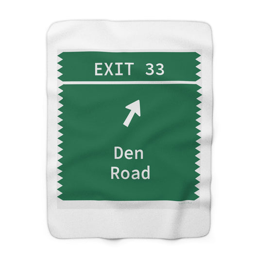 Vintage Merritt Parkway Exit 33 Sign Sherpa Fleece Blanket