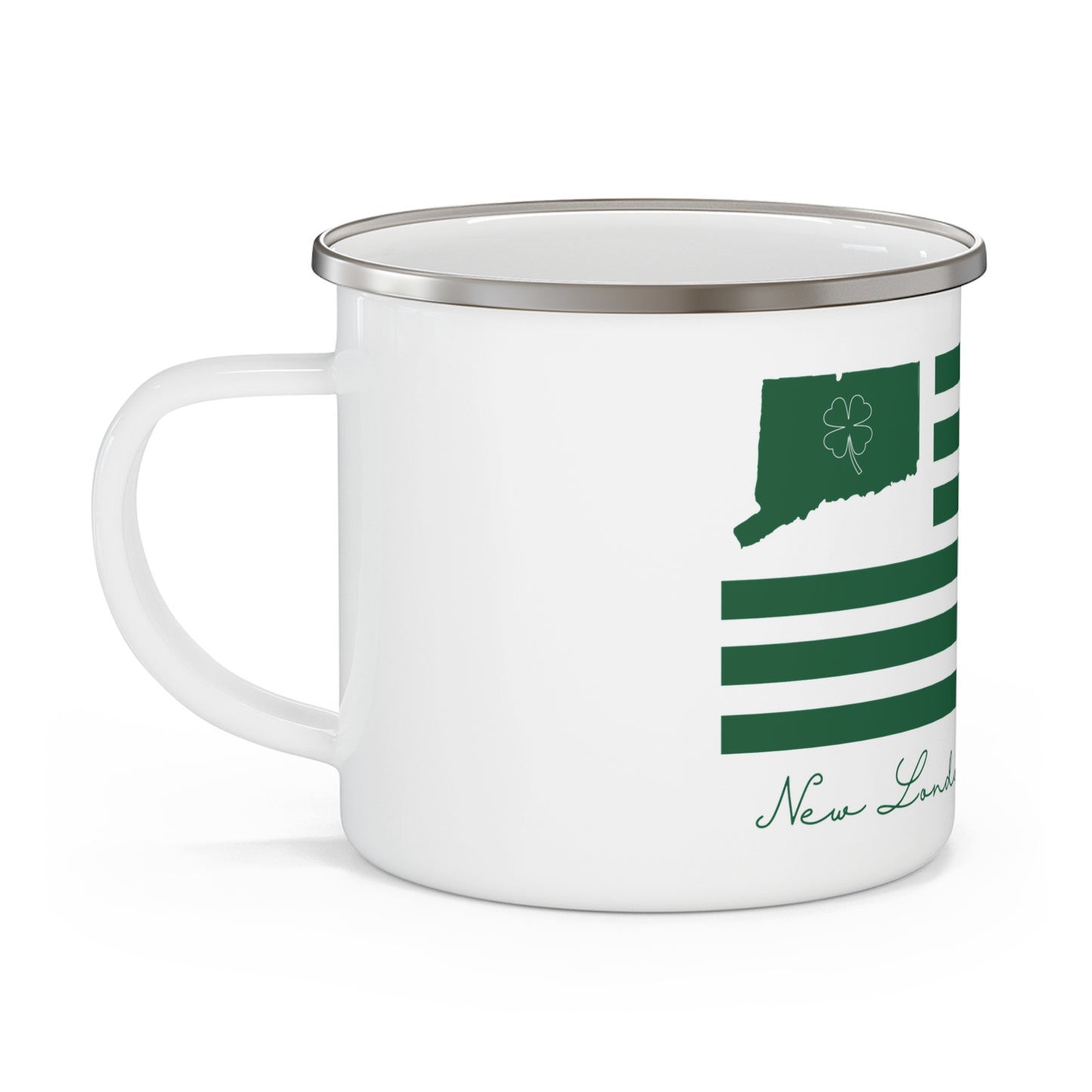 New London Connecticut St. Patrick’s Day Flag Enamel Camping Mug