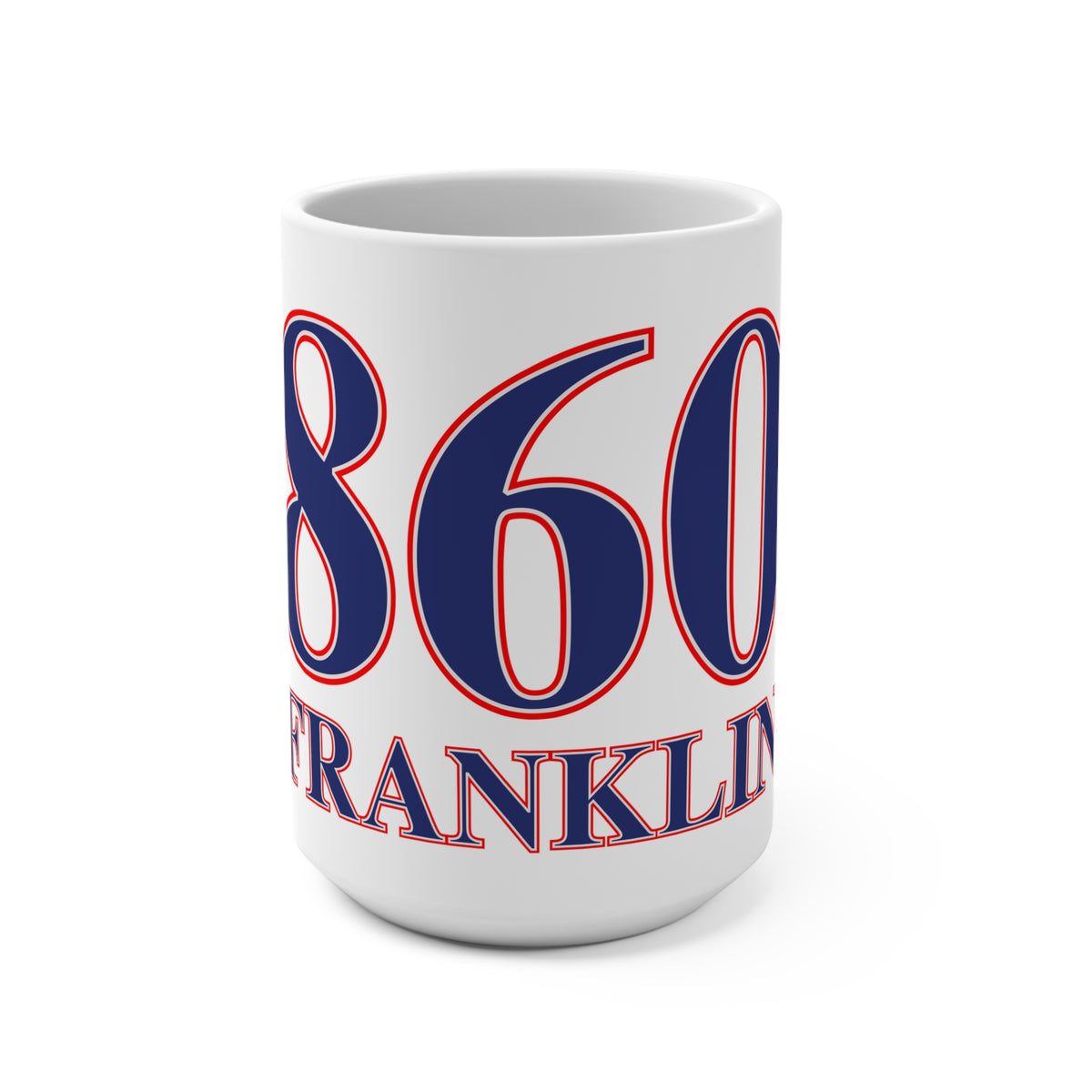 860 Franklin Red, White & Blue Mug 15oz