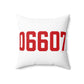06607 Bridgeport Connecticut Zip Code Spun Polyester Square Pillow