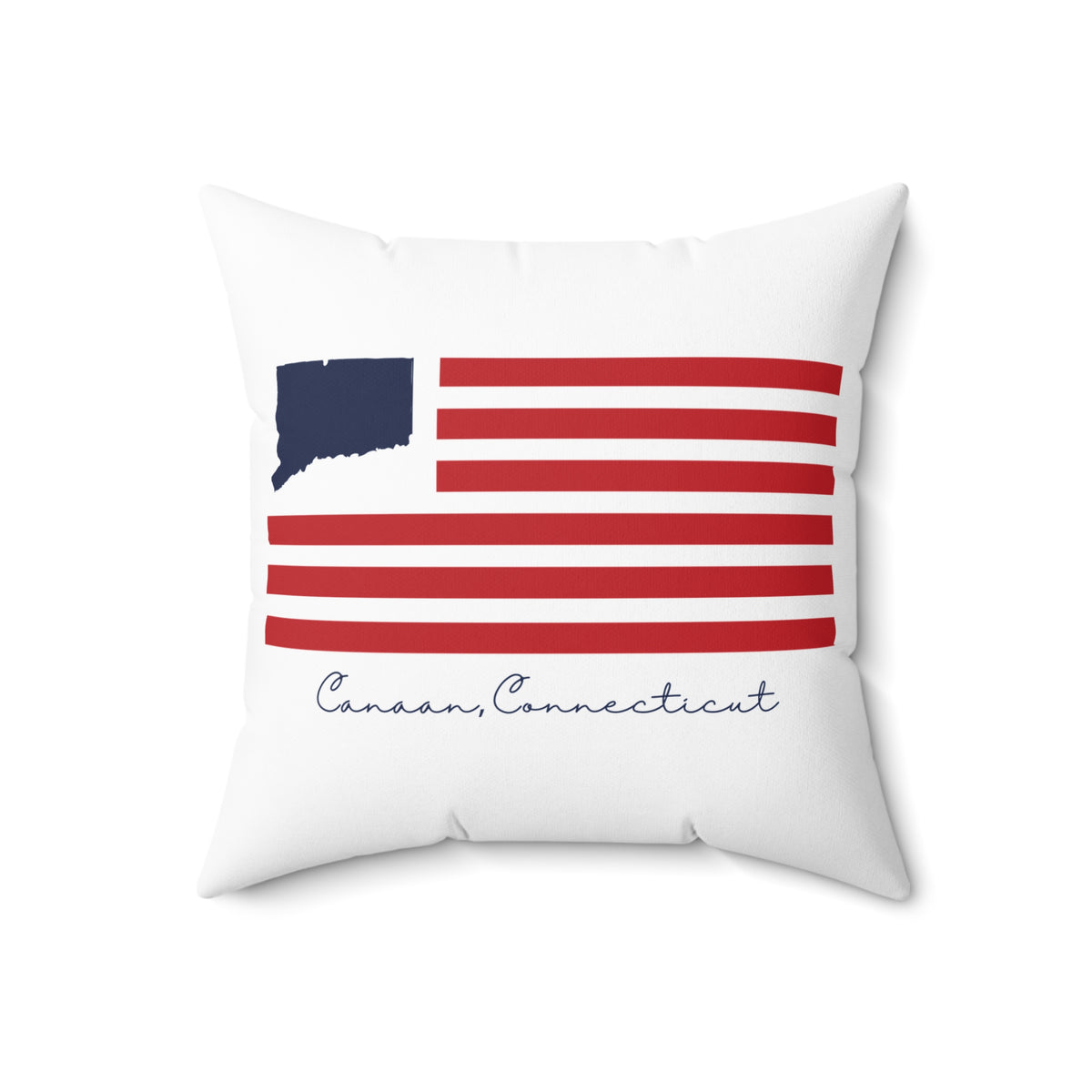 Canaan Connecticut Flag Spun Polyester Square Pillow
