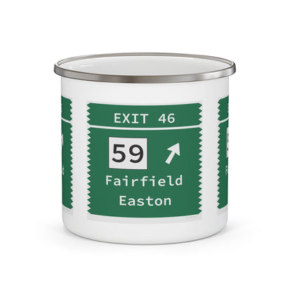 Vintage Merritt Parkway Exit 46 Sign Enamel Camping Mug