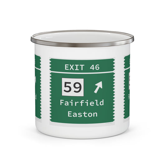 Vintage Merritt Parkway Exit 46 Sign Enamel Camping Mug