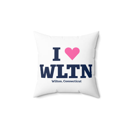 I Heart WLTN Spun Polyester Square Pillow