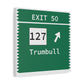 Vintage Merritt Parkway Exit 50 Sign Matte Canvas, Stretched, 1.25"