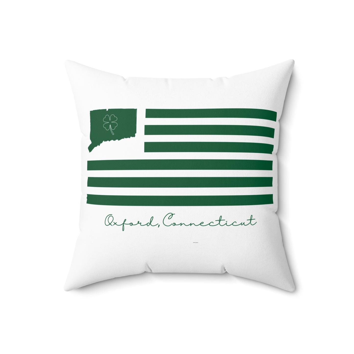 Oxford Connecticut St. Patrick’s Day Flag Spun Polyester Square Pillow