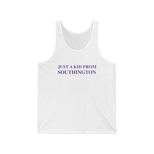 Just a kid from Southington Unisex Jersey Tank