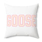 Goose Zip Code Peach & Pink Spun Polyester Square Pillow