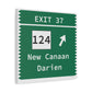 Vintage Merritt Parkway Exit 37 Sign Matte Canvas, Stretched, 1.25"