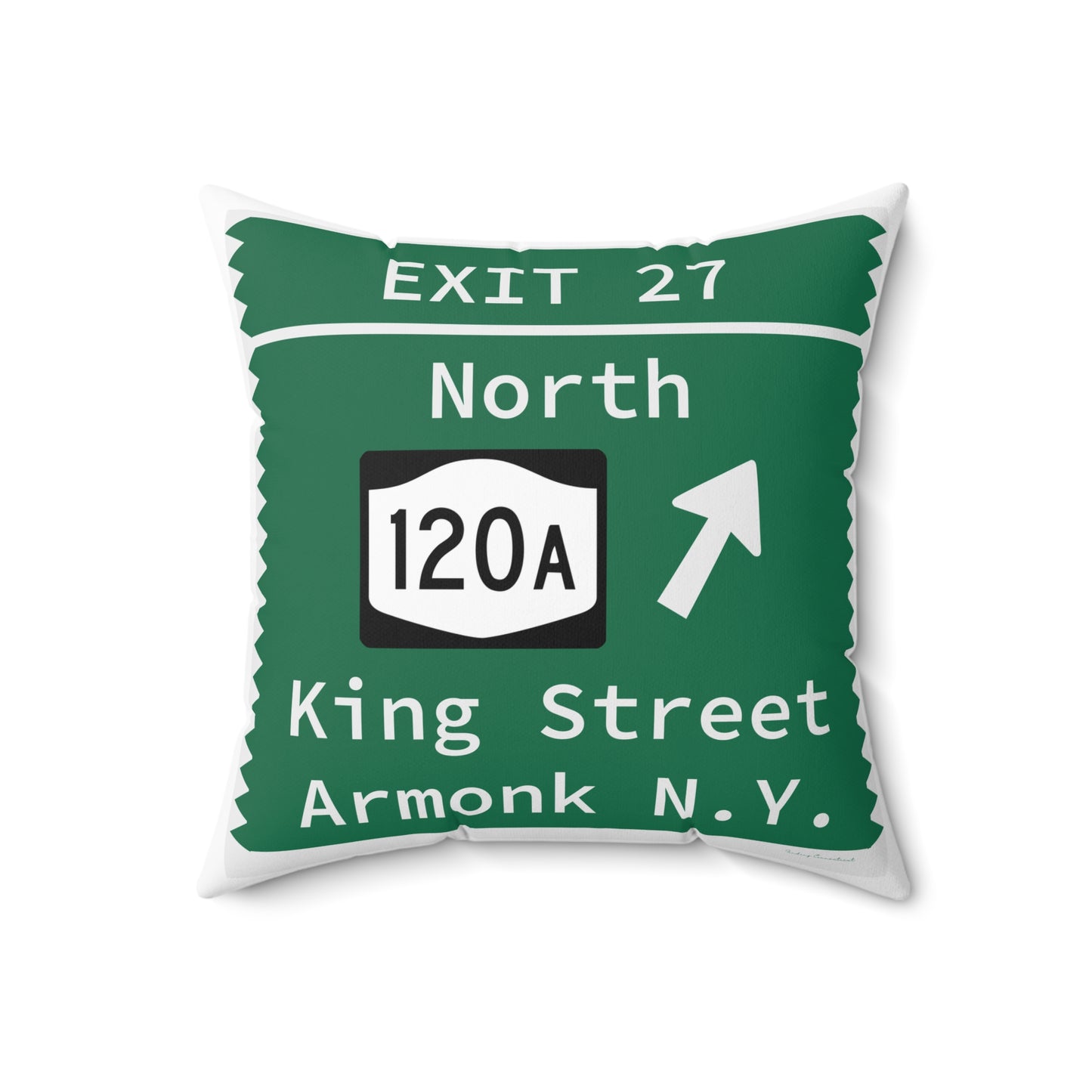 Vintage Merritt Parkway Exit 27 Sign Spun Polyester Square Pillow