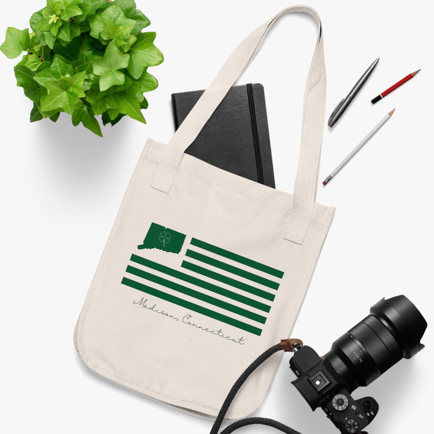 Madison Connecticut St. Patrick’s Day Flag Organic Canvas Tote Bag