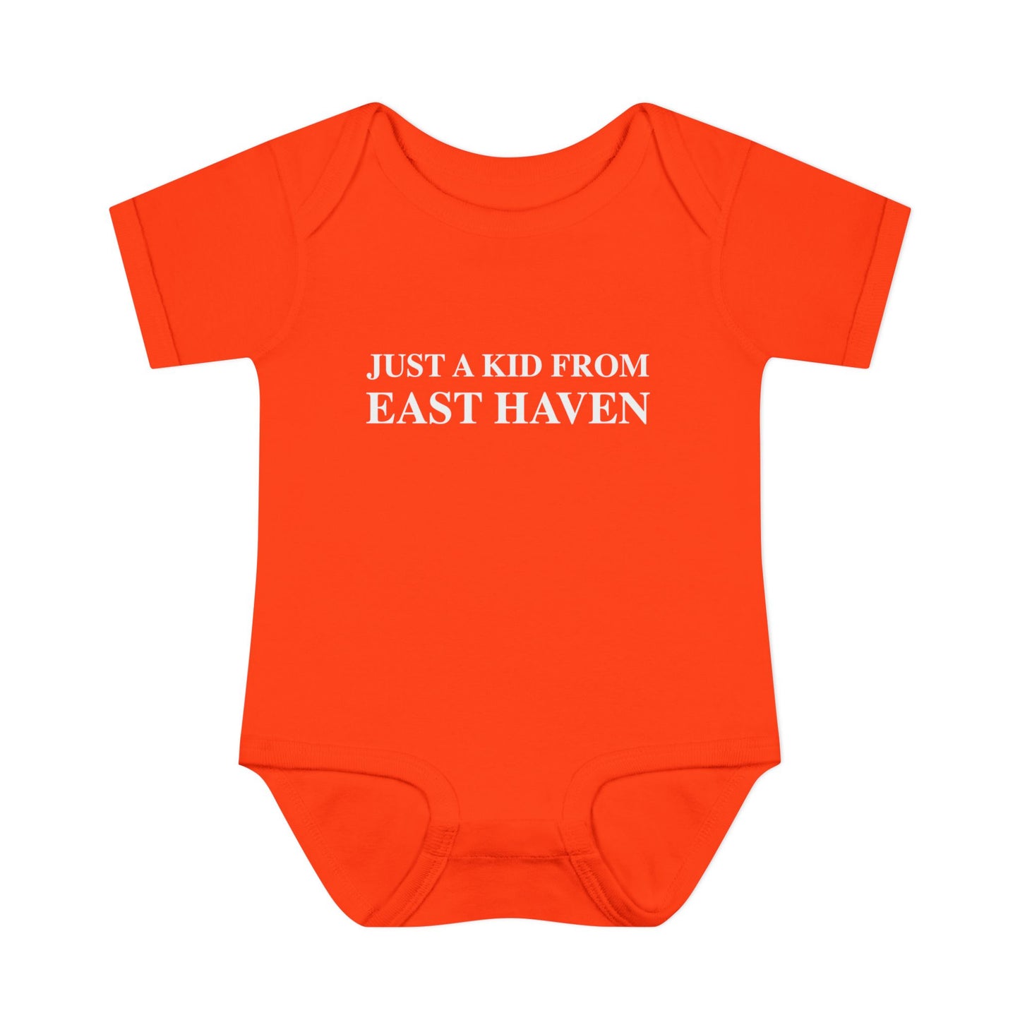 Just a kid from East Haven Infant Baby Rib Bodysuit