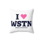 I Heart WSTN Spun Polyester Square Pillow